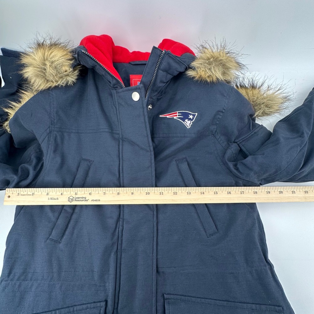 NFL New England Patriots Parka Jacket Women M Navy Blue Rare NWOT Football Cozy - Picture 11 of 13